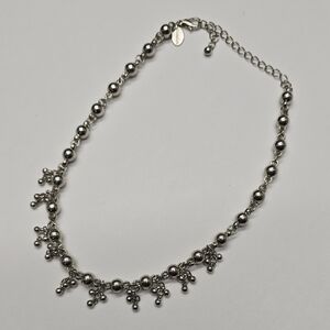 Elegant Silver Beaded Necklace
